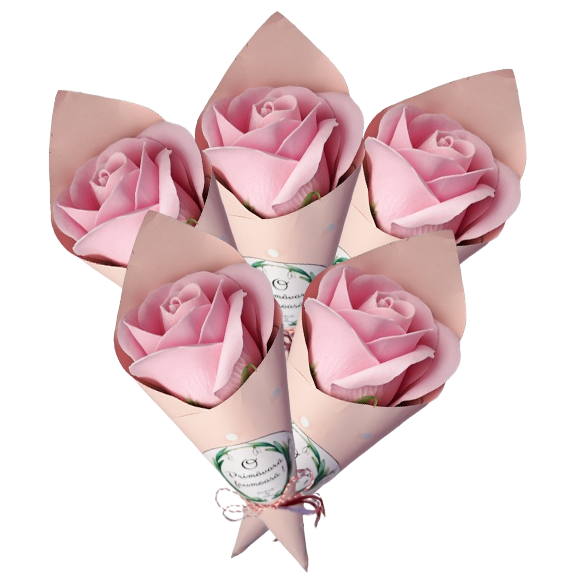 Trandafir roz aprins in con roz - Trandafiri in con