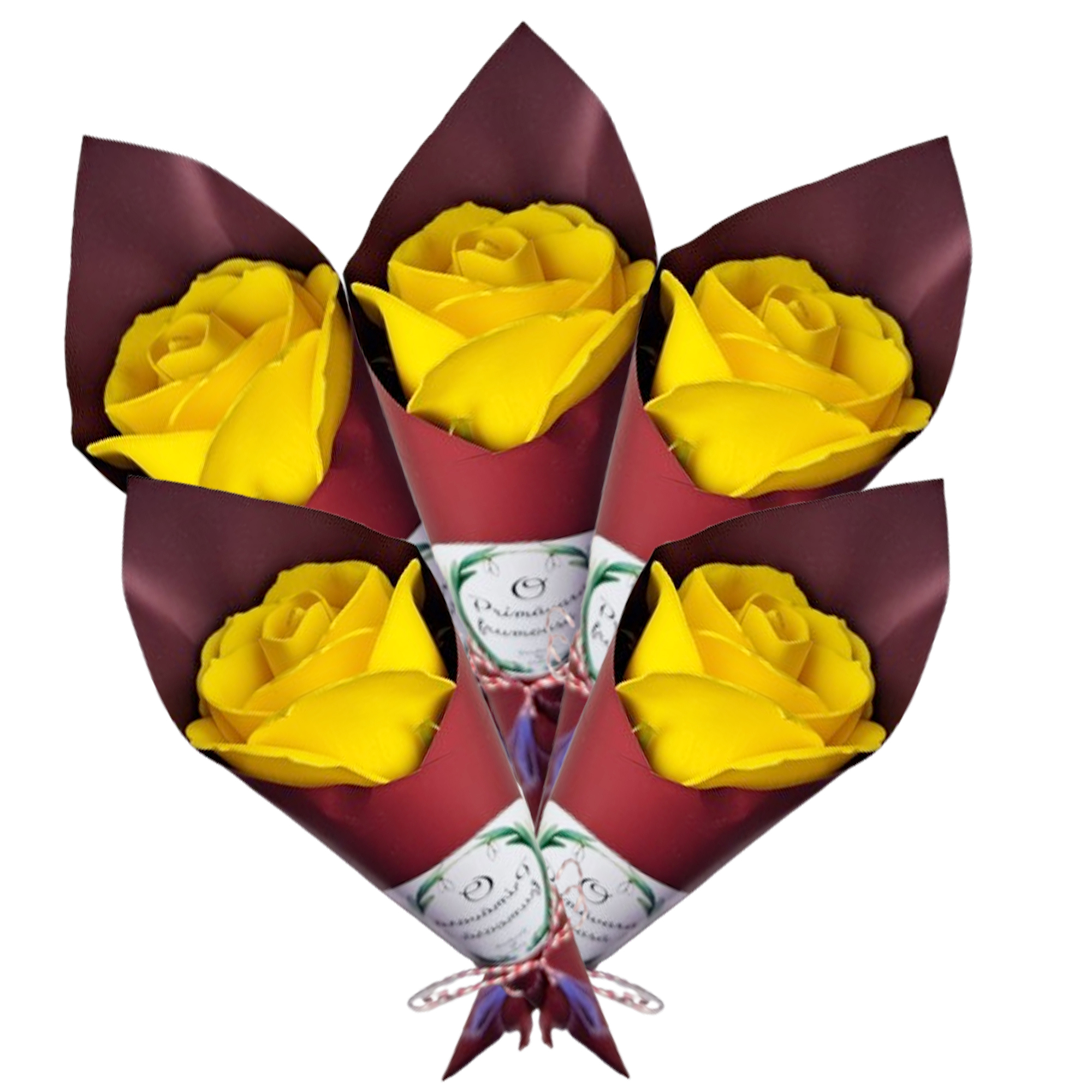 Trandafir galben in con grena - Trandafiri in con