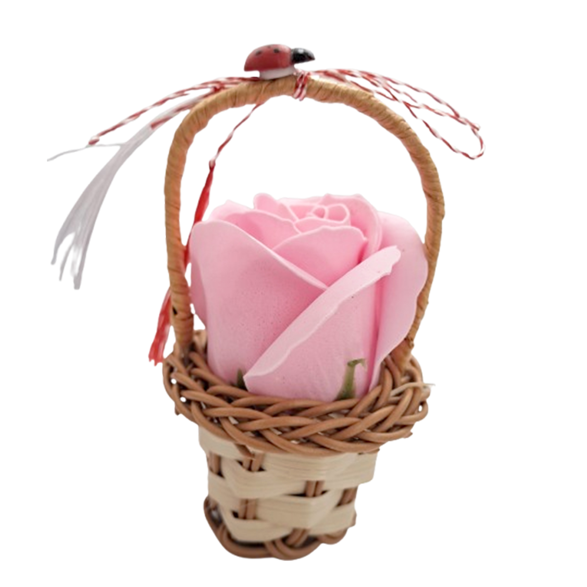 Trandafir în coșuleț, Roz aprins - Trandafiri în cosuleț