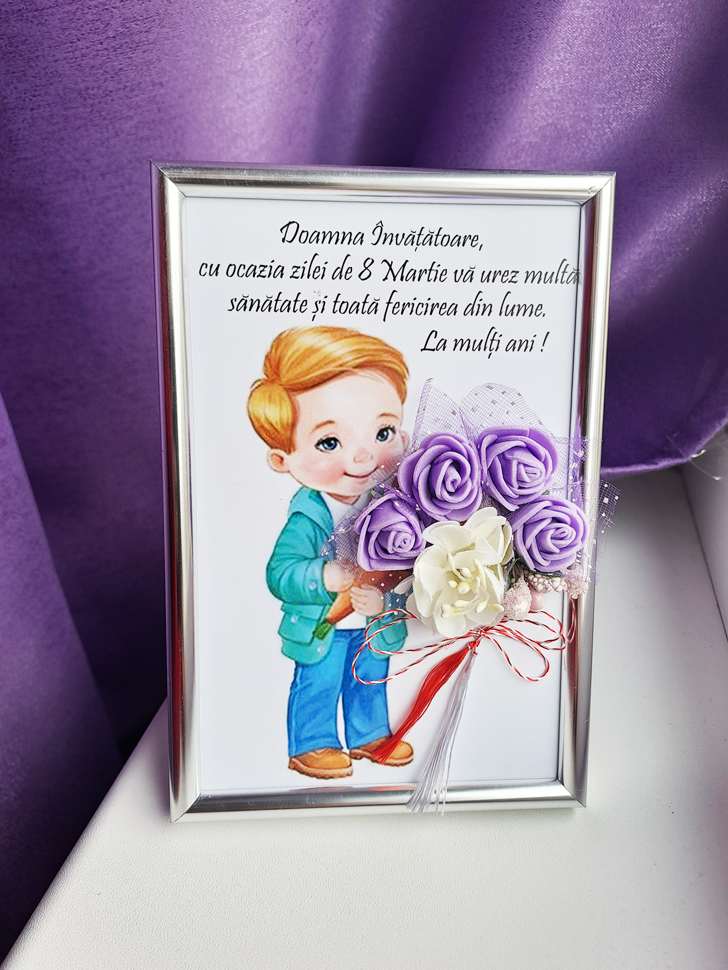 Tablou Handmade "Doamna Invatatoare - 8 Martie" Baiat - Tablouri 8 Martie