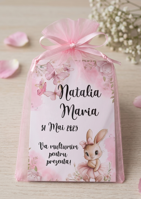 Marturie botez, magnet iepuras roz, model DLM-06 - imagine 2