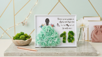 Tablou majorat -„Povestea la 18 ani”, 15x20 cm, verde menta - imagine 2