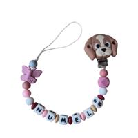 Lănțișor pentru suzetă, personalizat cu numele bebelusului, Catel, cod 20250017 - imagine 2