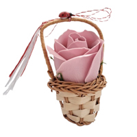 Trandafir în coșuleț, Roz pudră - 20250042