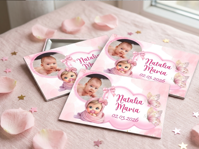 Marturie botez, magnet bebe roz, model DLM-17