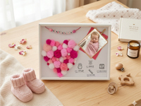 Tablou Handmade „Prima Mea Poveste” 15x20cm, Roz - Tablouri PomPom