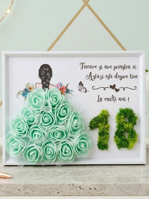 Tablou majorat -„Povestea la 18 ani”, 15x20 cm, verde menta
