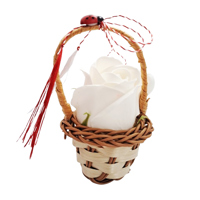 Trandafir în coșuleț, Alb - 20250040