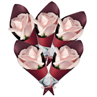 Trandafir roz deschis in con grena - 20250068