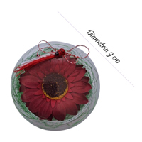 Gerbera rosie in cutiuta transparenta - imagine 2
